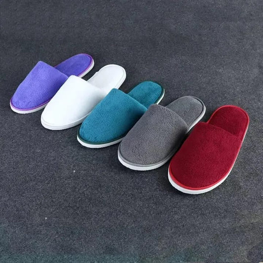 •Multi-Color Soft Cotton Slippers for Indoor Spa Slippers•