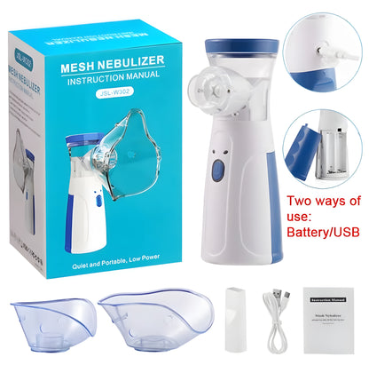 •Portable Mesh Nebulizer for Kids & Adults Available With Mask•